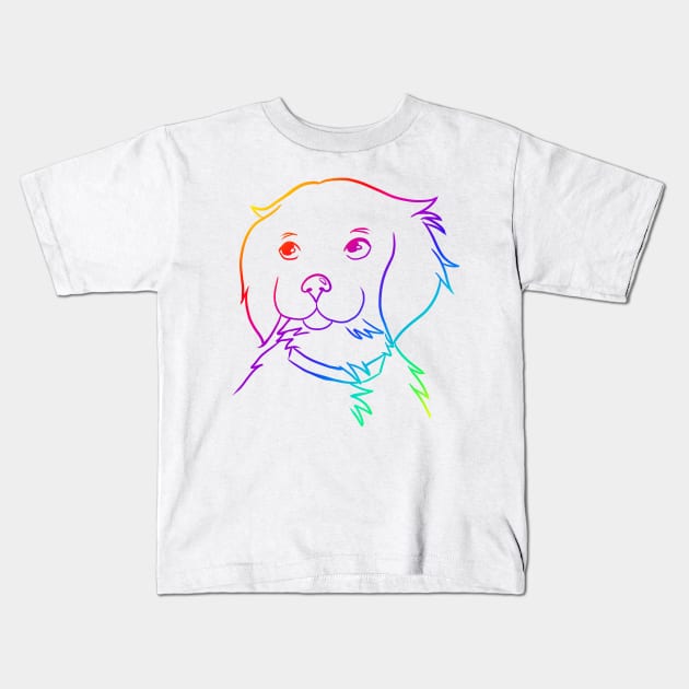 Rainbow Puppy Kids T-Shirt by marzipanpond